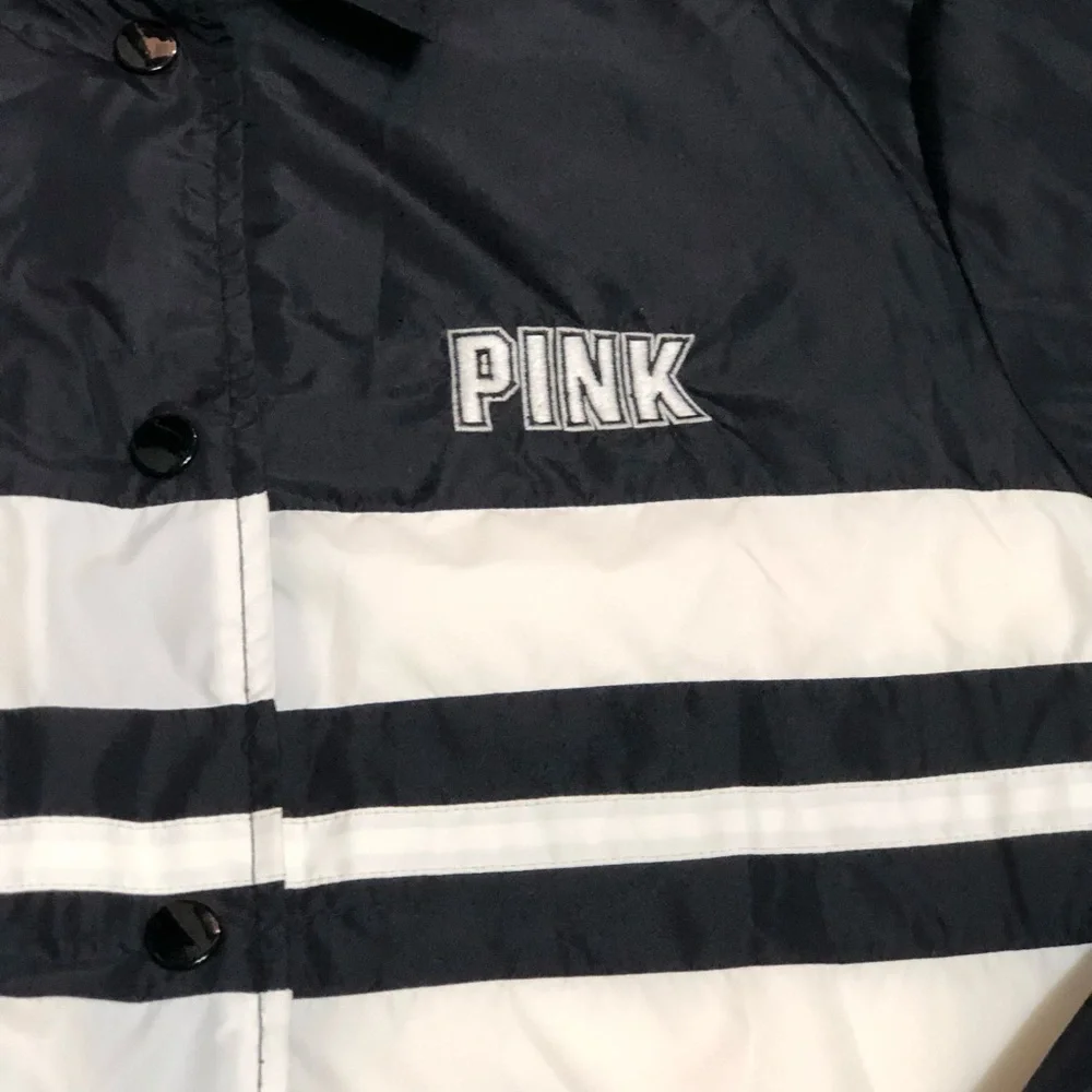 VICTORIAS SECRET PINK BLACK SHERPA LINED ANORAK WINDBREAKER COAT JACKET Sz M - Picture 15 of 15